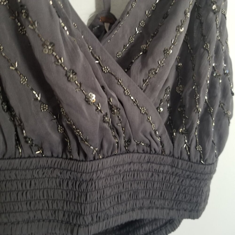 Free People Floral Beaded Crop Top L NWT - Picture 6 of 6